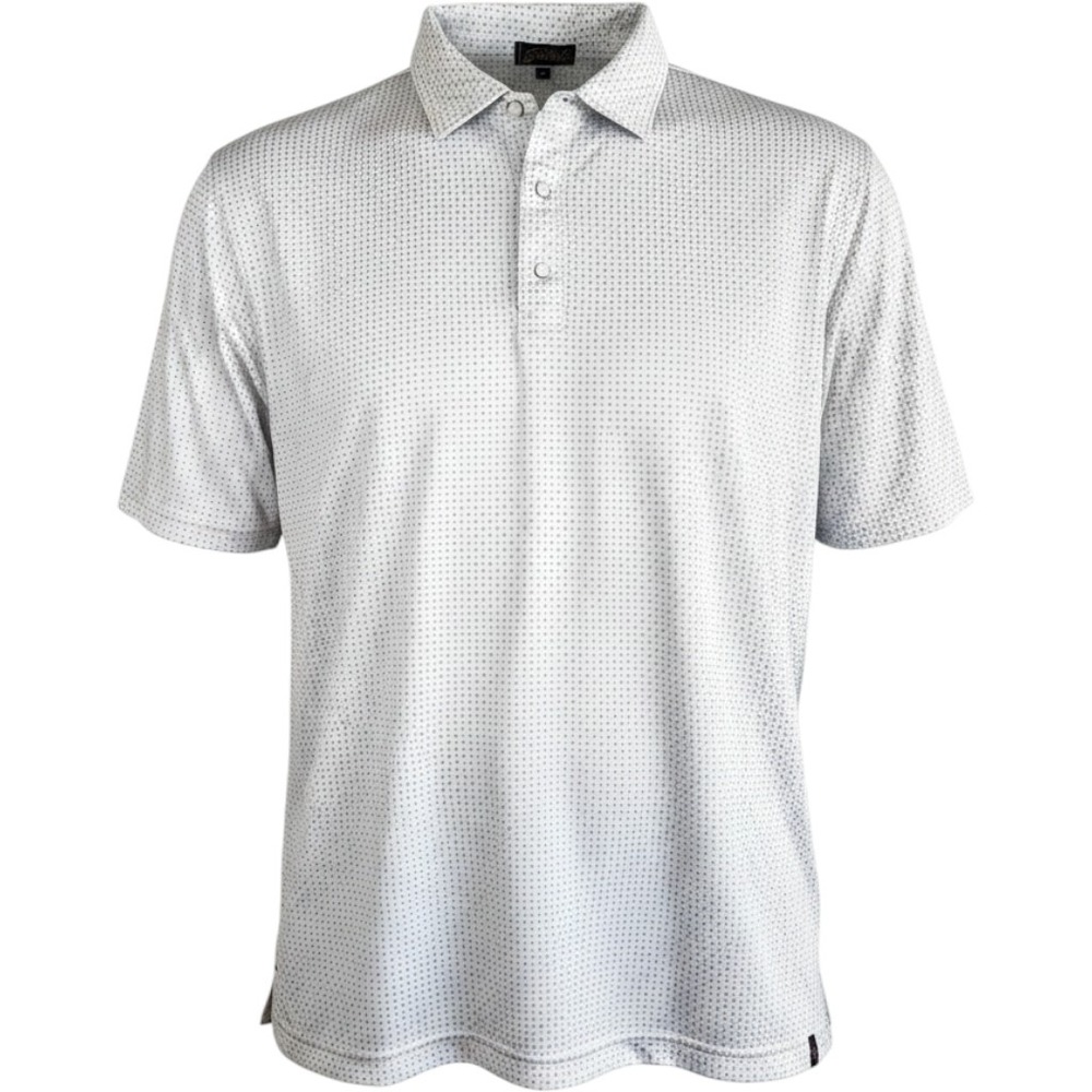 RAFTER C Pearl Snap Polo Shirt Mens Large Blue Black‎ AOP Geometric Performance